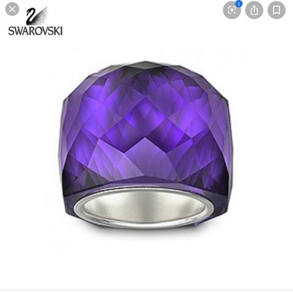 Swarovski Purple Velvet Crystal NIRVANA RING - Picture 2 of 2